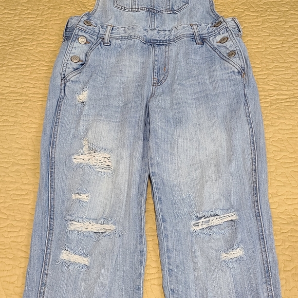 Aeropostale distressed denim overalls size S - Picture 3 of 10